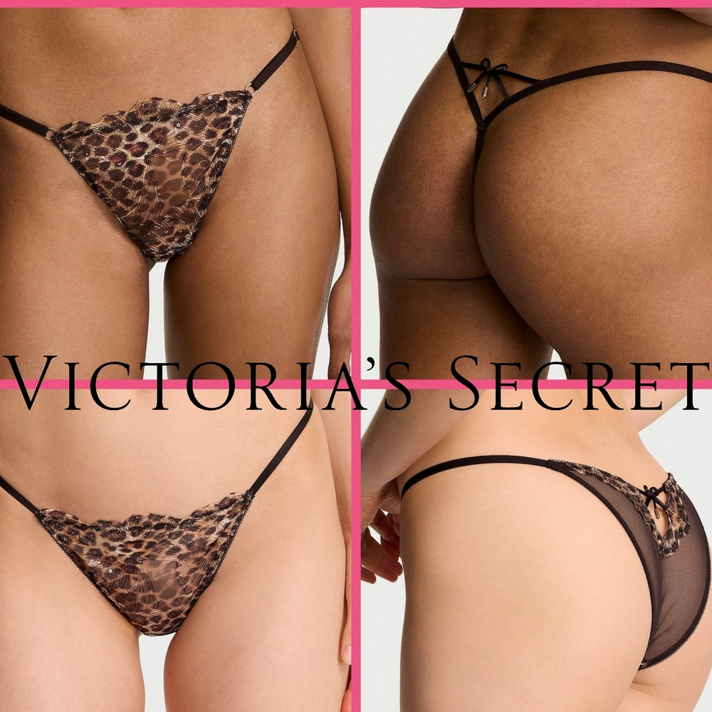 Victoria's Secret Very Sexy Geo Leo Embroidery V-String & Brazilian Panties